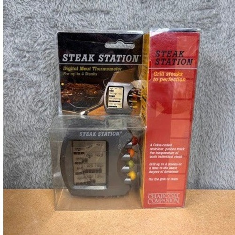 Charcoal Companion Steak Station Digital Meat Thermometer 4 Probes CC4073 NEW
